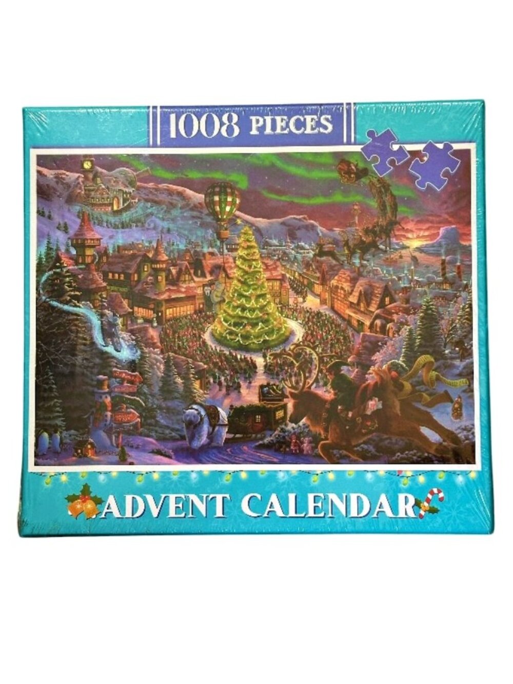 Advent Calendar Jigsaw Puzzle 1008 Pieces Christmas Tree Santa Reindeer Town NEW